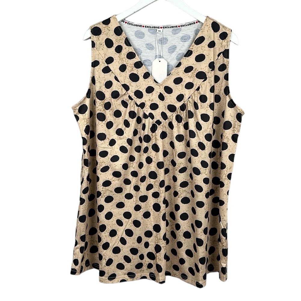 Exclusive NWT V Neck Polka Dot Tank Top Size XXL NEW